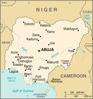 Kaart Nigeria